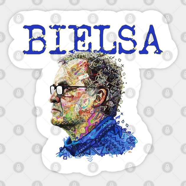 Marcelo Bielsa Abstract Sticker by inkstyl